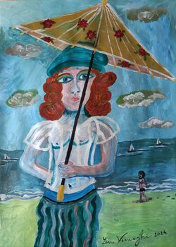AL MARE SOTTO L'OMBRELLINO CINESE Len Vernaghi