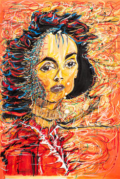 FEMME AUX LARMES EN PERLES 