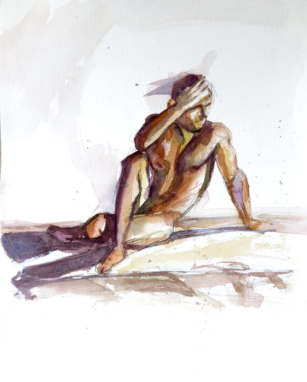 Homme assis par terre MKA