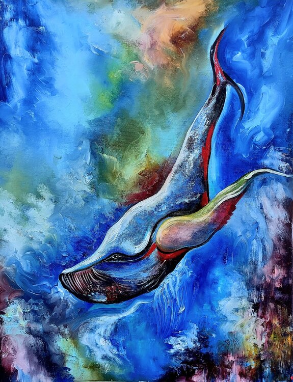 ,,Humpback Whale Blue Ocean'' Margarita Akhmetgaleeva