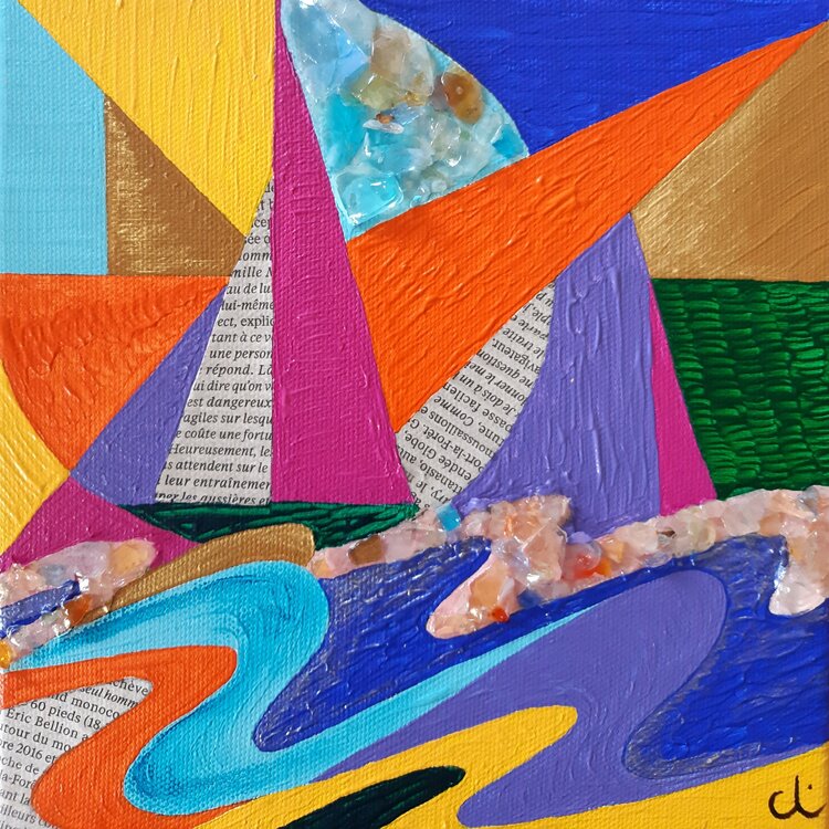 Voiles au soleil levant Stéphane CANTIN