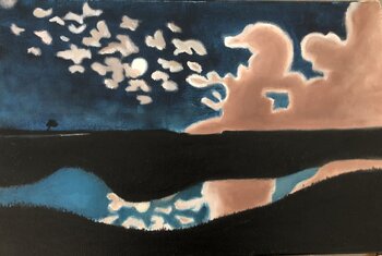 Etude d'après le Clair de Lune de Vallotton Marie-Alix Bourely