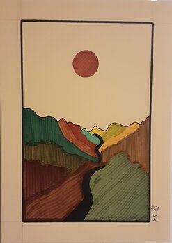 Berge und Meer moderne Natur Angelo Marzullo