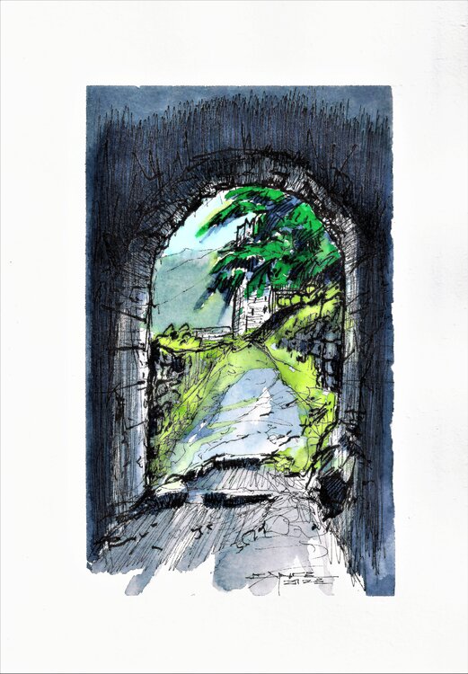 Ingresso alle mura del castello di Breno (BS), Italia. Fabrizio Cancelliere