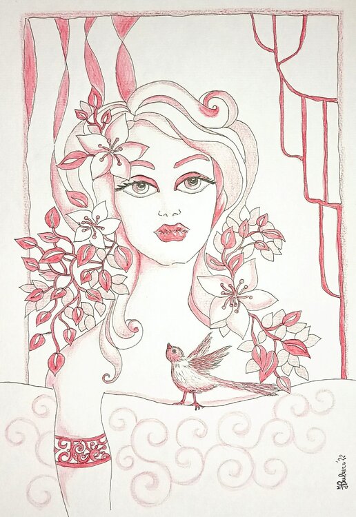 Fiori di Frangipane by FRANCESCA BALACCO (2022) Drawing India ink