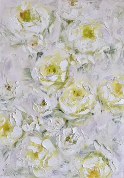 Yellow Peony. Whete Abstraction Flowers. Marina Skromova