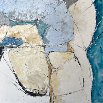 Turquoise warm abstraction. Marina Skromova