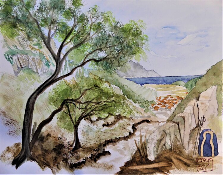 Apercevoir le Mt Athos par delà la mer. Yung-Marina CO TRUNG