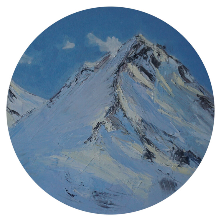 Schweizer Berge Die Rocky Mountains Ölgemälde, Alpen Landschaftskunstwerk Original Ölgemälde Marina Pingitzer