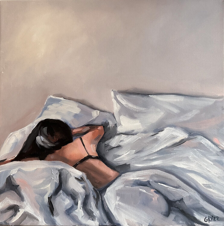 Woman On Bed Painting Woman On Bed Painting