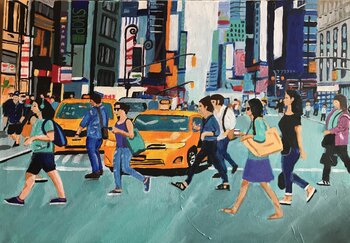 People crossing in NYC Roswitha Langemeier
