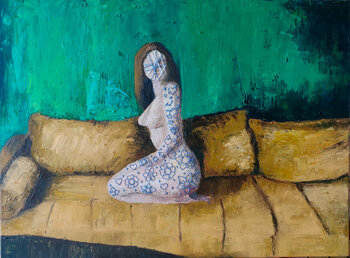 La Fille sur le Canapé Jaune Margaux Pastor