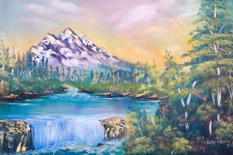 Natural recreation by the mountain river Viktoria Latka