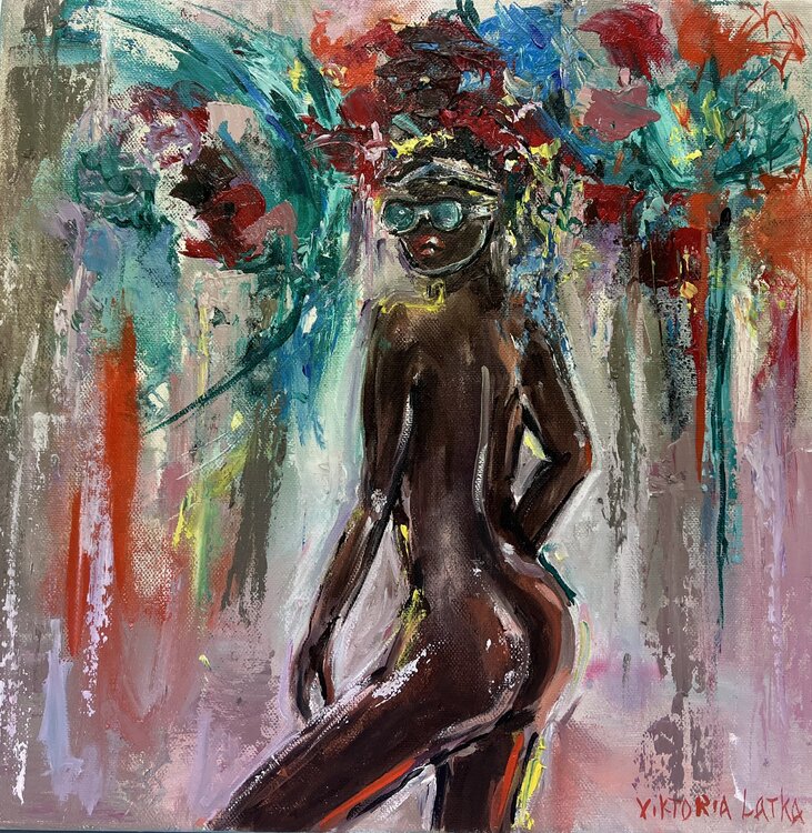 Nude  Black Woman in a glass Viktoria Latka