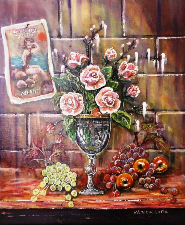 Roses, fruits and an old French poster Viktoria Latka
