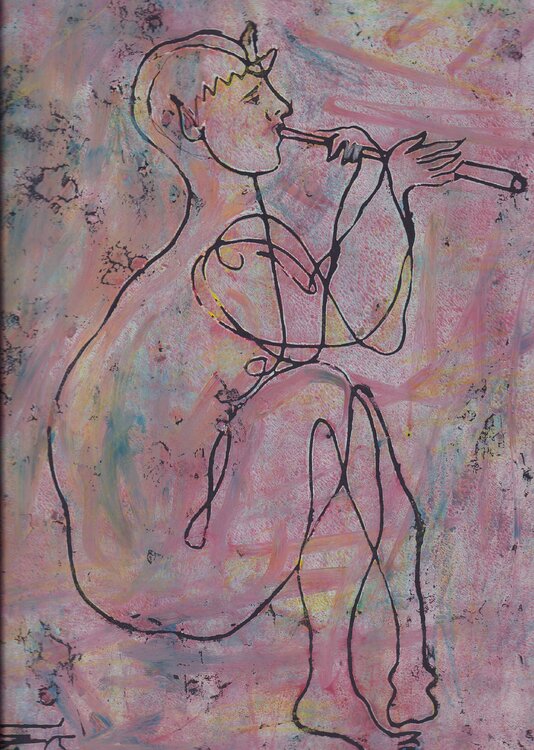 Faun - Linolschnitt Friedrich Kleinlein
